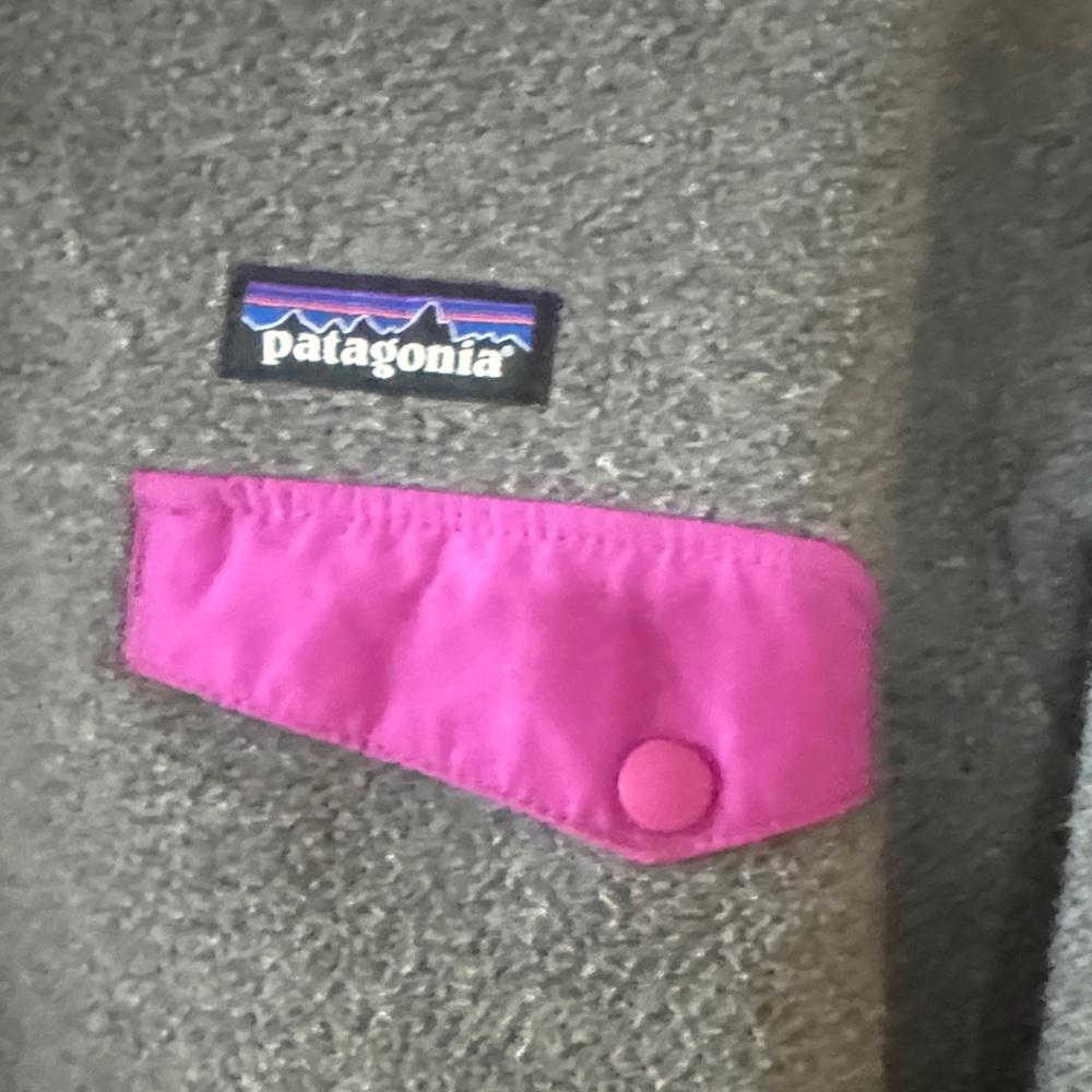 Patagonia Gray Fleece with Purple Trim - Picture 3 of 5